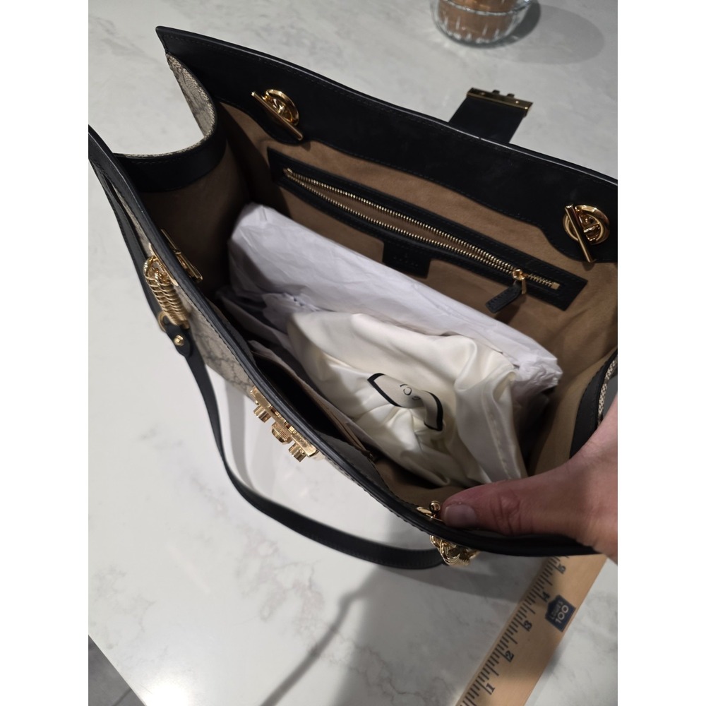 GUCCI GG Supreme Monogram Medium Padlock Tote Green Bag Authentic with Packaging - Picture 9 of 16